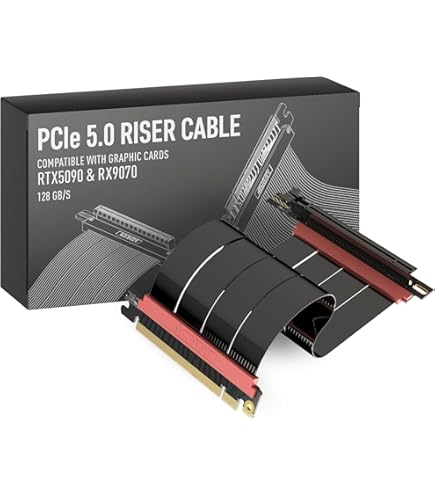 LINKUP Ultra PCIe4.0x16 ライザーケーブル 20cm LINKUP Ultra PCIe 4.0 X16 Riser Cable [x570 & RX5700XT